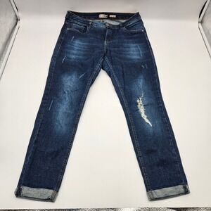 INK Denim Collection Cigarette Jeans Distressed Blue Wash Size 46 EU 6-8 US